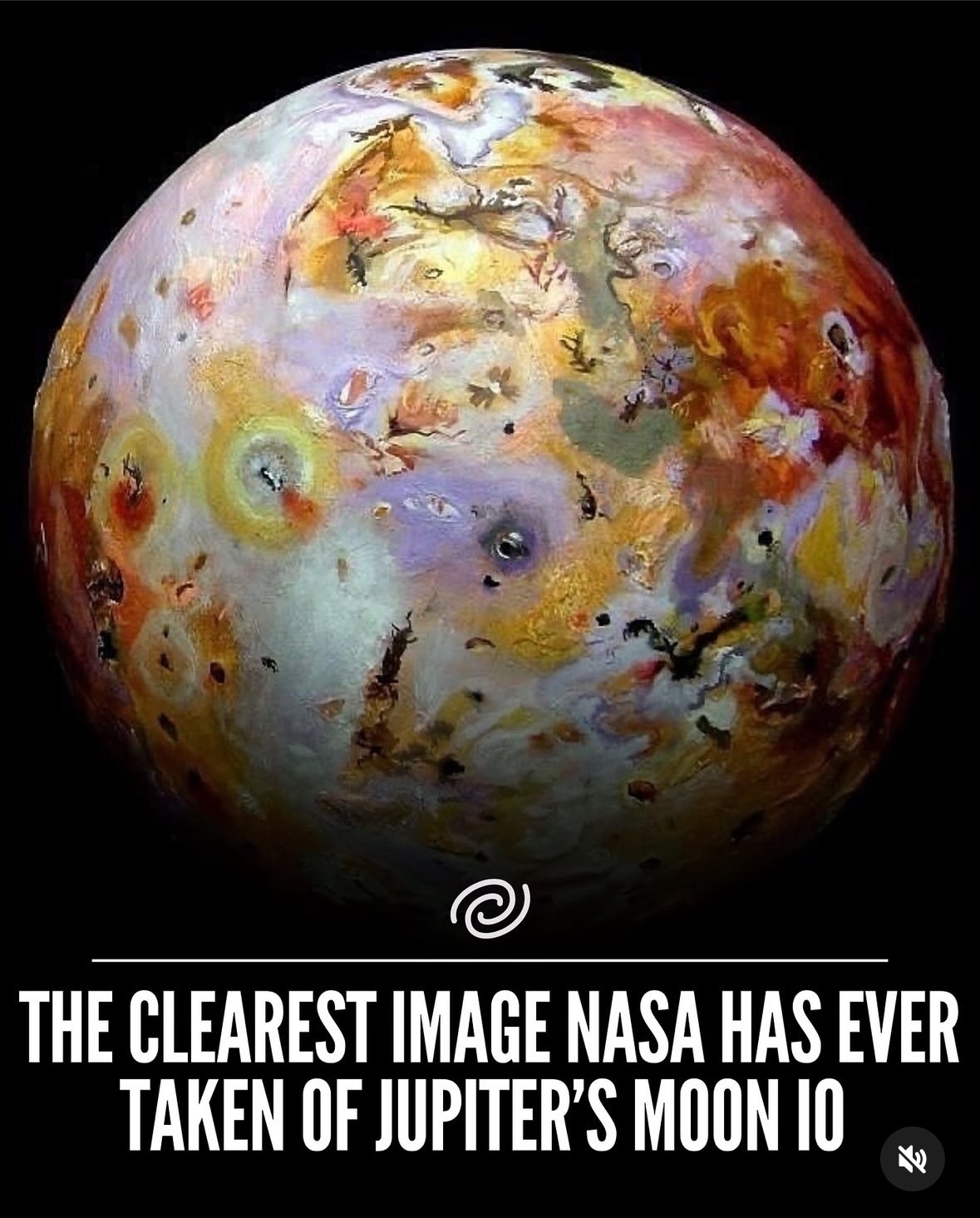 Image of Jupiter's moon Io. Colorful like a painting!